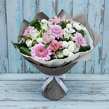 Букет цветов из:  Герберы, Альстромерии и Хризантемы в Хатукае