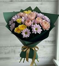 Букет цветов из:  Хризантемы и Розы в Хатукае