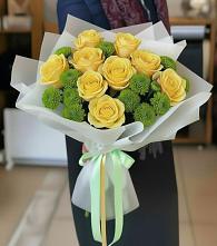 Букет цветов из:  Хризантемы и Розы в Хатукае