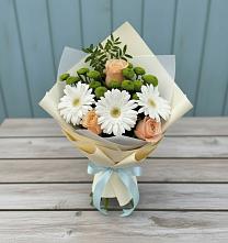 Букет цветов из:  Герберы, Розы и Хризантемы #REPLACE_PRED# Хатукае