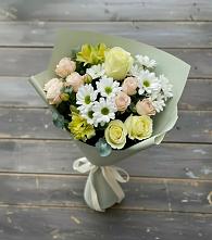 Букет цветов из:  Альстромерии, Розы и Хризантемы в Хатукае