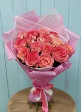 Букет 15 Розовых роз Равель в Хатукае