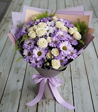 Букет цветов из:  Хризантемы и Розы в Хатукае